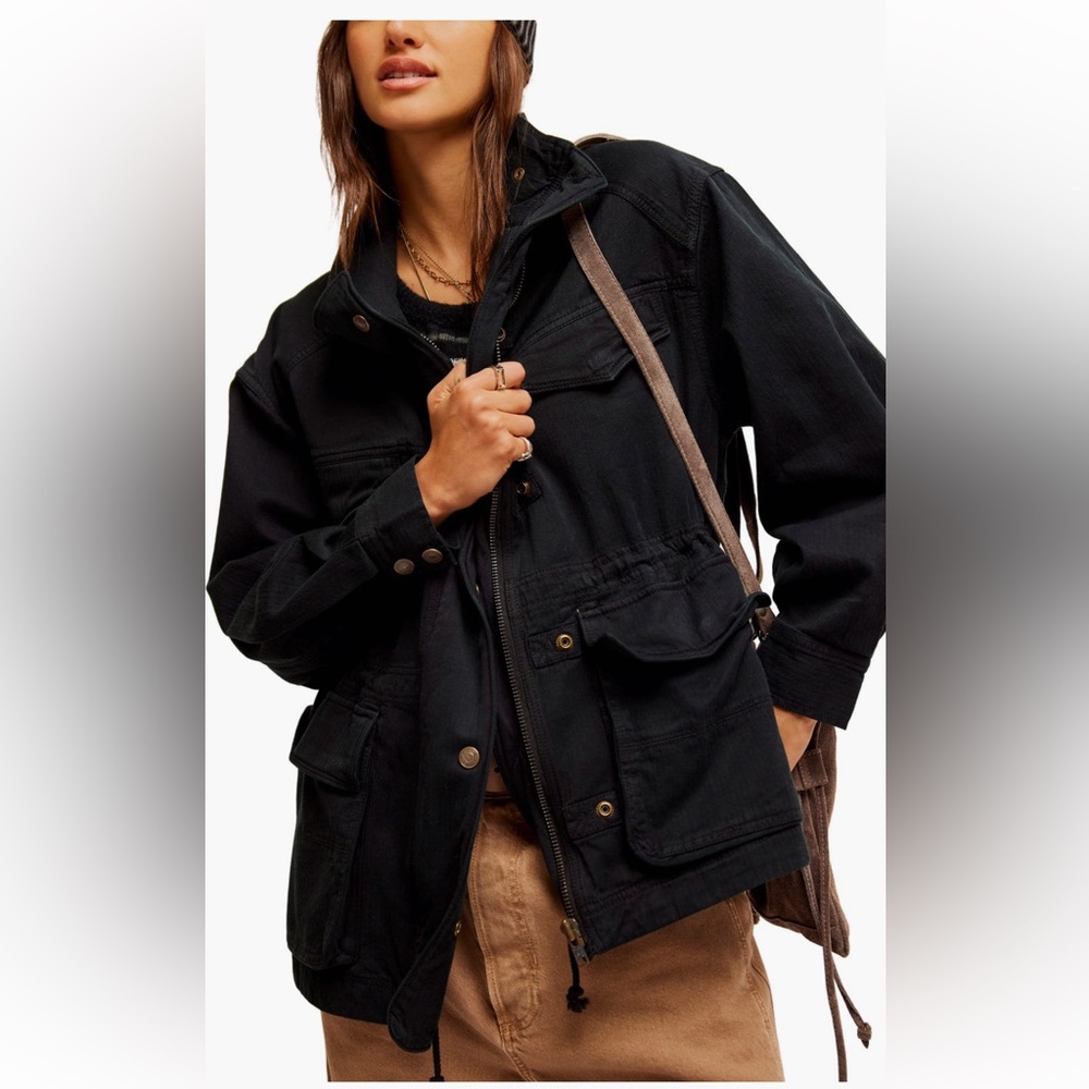 Free People Arya Cotton Twill Utility Jacket